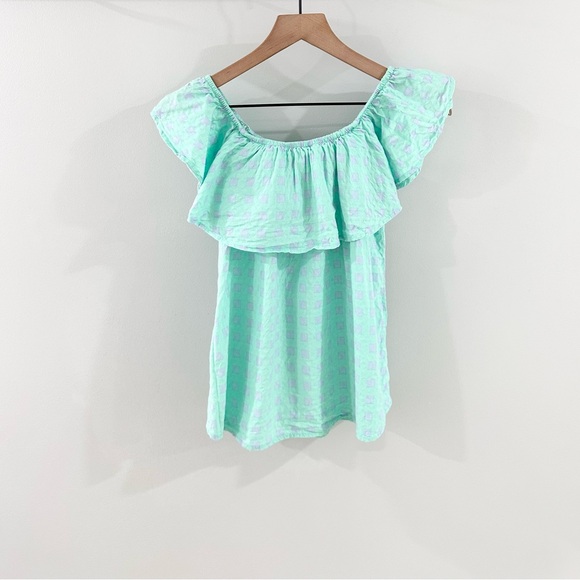 Michelle McDowell Olivia Blouse Aqua Blue Size Medium - Picture 7 of 7